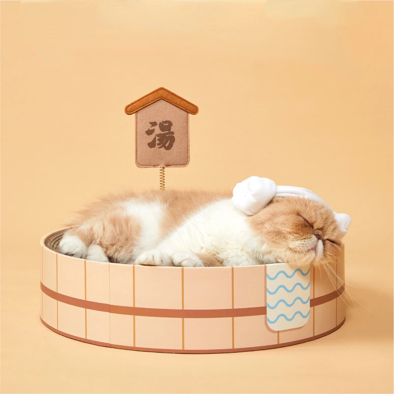 Spring Soup Cat Scratching Board, Round Cat Nest, Claw Board, Pet Supplies, Toys, Hot