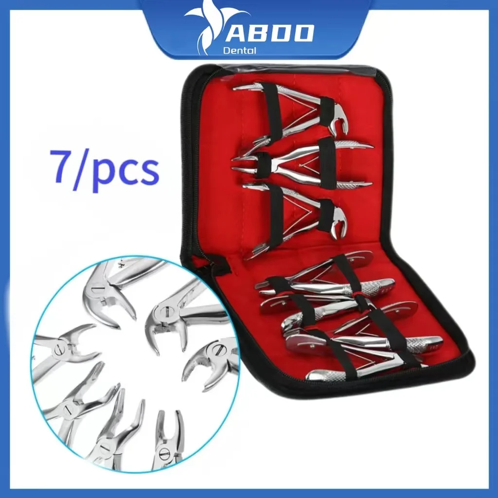 Dental Forceps Children's Tooth Extraction Forcep Pliers Kit Orthodontic Dental Lab Instruments Tools 7pcs Stainless Steel