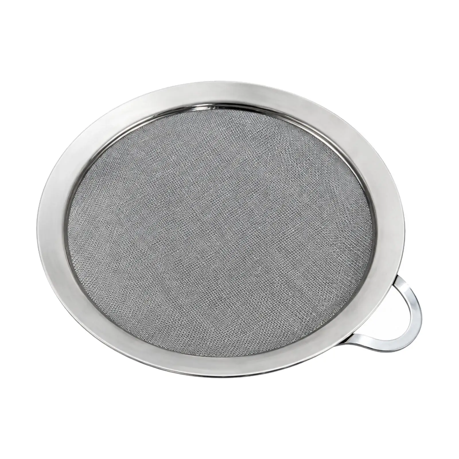 Round Fine Mesh Strainer Stainless Steel Sieve with Solid Rim and Loop Handle for Kitchen Straining and Sifting Tasks