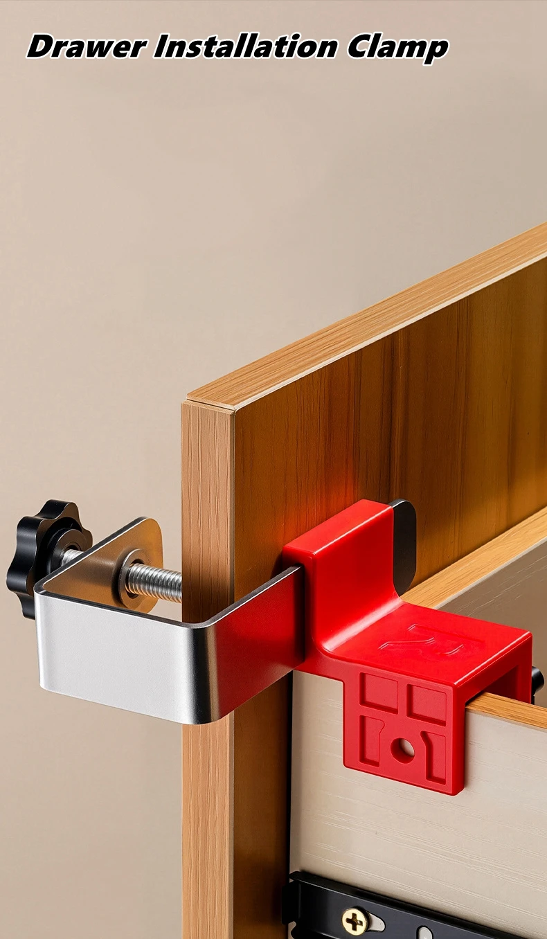 Verstellbarer Schubladen-Befestigungsclip, hohe Schubladenplatte, schnelle Installation, Klemme für Möbel, große Schalttafelmontage, Hilfswerkzeugvorrichtung – Detail 1