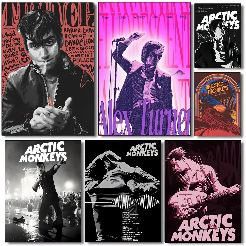 Alex Turner Singer Indie Rock Poster Self-adhesive Advanced Aesthetic Printing Paper Wall Art for Living Room Home Decor