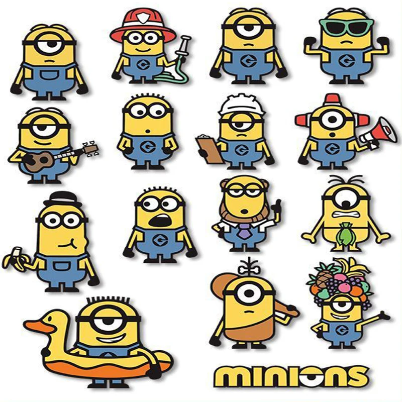 Despicable Me Minions Kawaii Cartoon Stickers Waterproof Decorative Stickers Cartoon Creative Car Stickers Children Gift