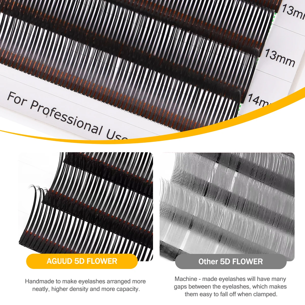 AGUUD-pestañas Flora 5D, 0,07mm, pestañas fáciles de abanico, negro y marrón, ventiladores de volumen prefabricados 5D, picos suaves naturales, extensión de pestañas de Ángel