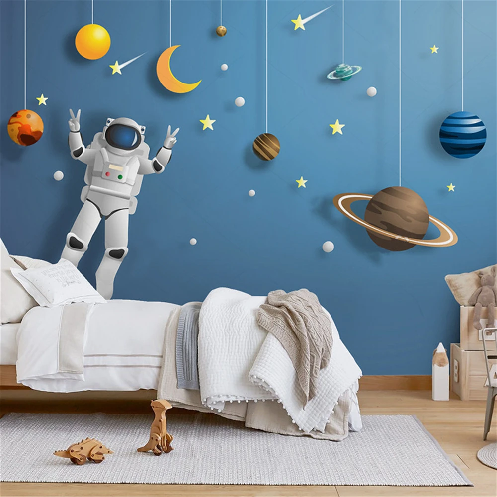 custom space astronaut planet 3D Photo Murals Wallpaper for Living Room bedroom decoration vinyl Wall Painting home decor