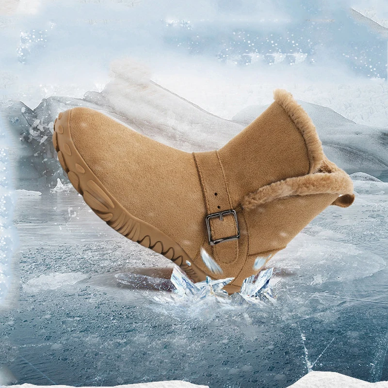 New Winter Booties Outdoor Waterproof Barefoot Boots For Men Ankle Boots Plush Warm Snow Shoes Non-slip Casual Sneakers Big Size
