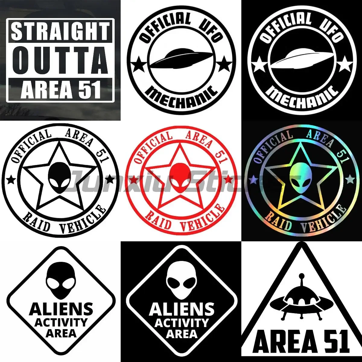 

Personalized Official UFO Mechanic Funny Car Sticker Auto Parts PVC Fashion Window Decoration Anti-ultraviolet Exquisite Decal