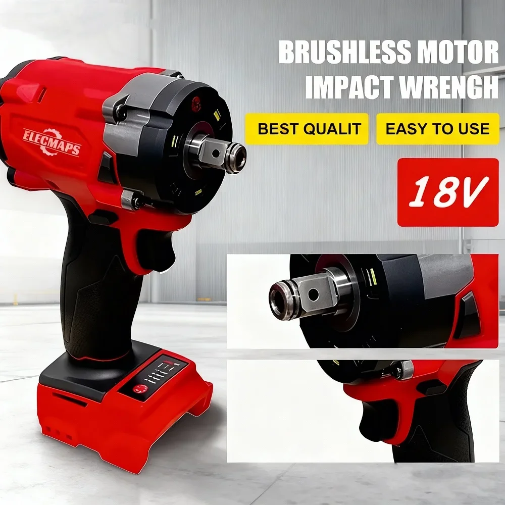 

Аккумуляторный ключ 1/2 дюйма, бесщеточная электрическая ударная дрель, 4500 об/мин, для литиевой батареи M18, незаменимый для ремонта домашних автомобилей и грузовиков