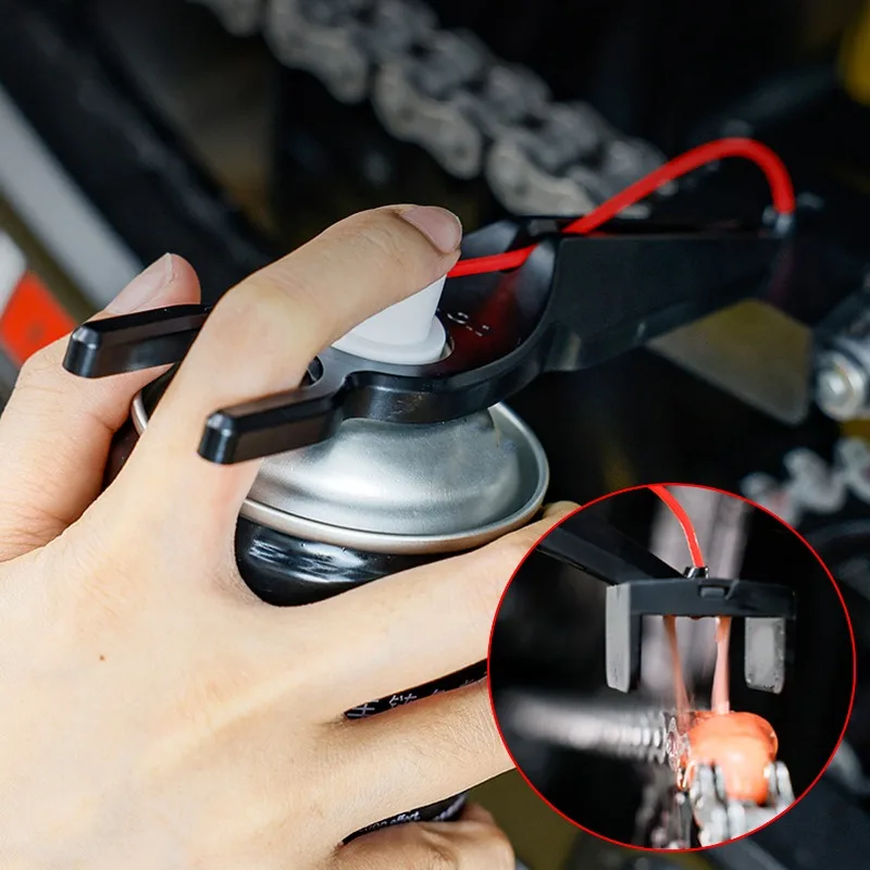 Motorcycle Chain Lube Applicator Moto Chains Cleaner Maintenance Tool Motorcycle Chain Oiler Spray Gear Mess-Free 1/2PCS image 2