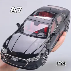 1/24 Scale A7 Cars Model Toys Wheel Pull Back Sports Car Models With Light And Sound Vehicle Collections Toy For Boyfriend Gifts