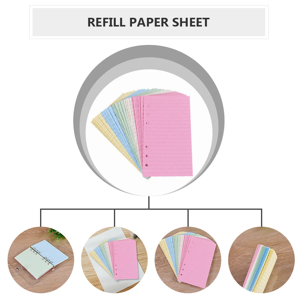 2 Stuks A6 Zes-Gat Kladblok Refill Papier Gladde Vulvullers Voor Kantoor School Dagelijkse Planner Agenda Losbladige vervanging