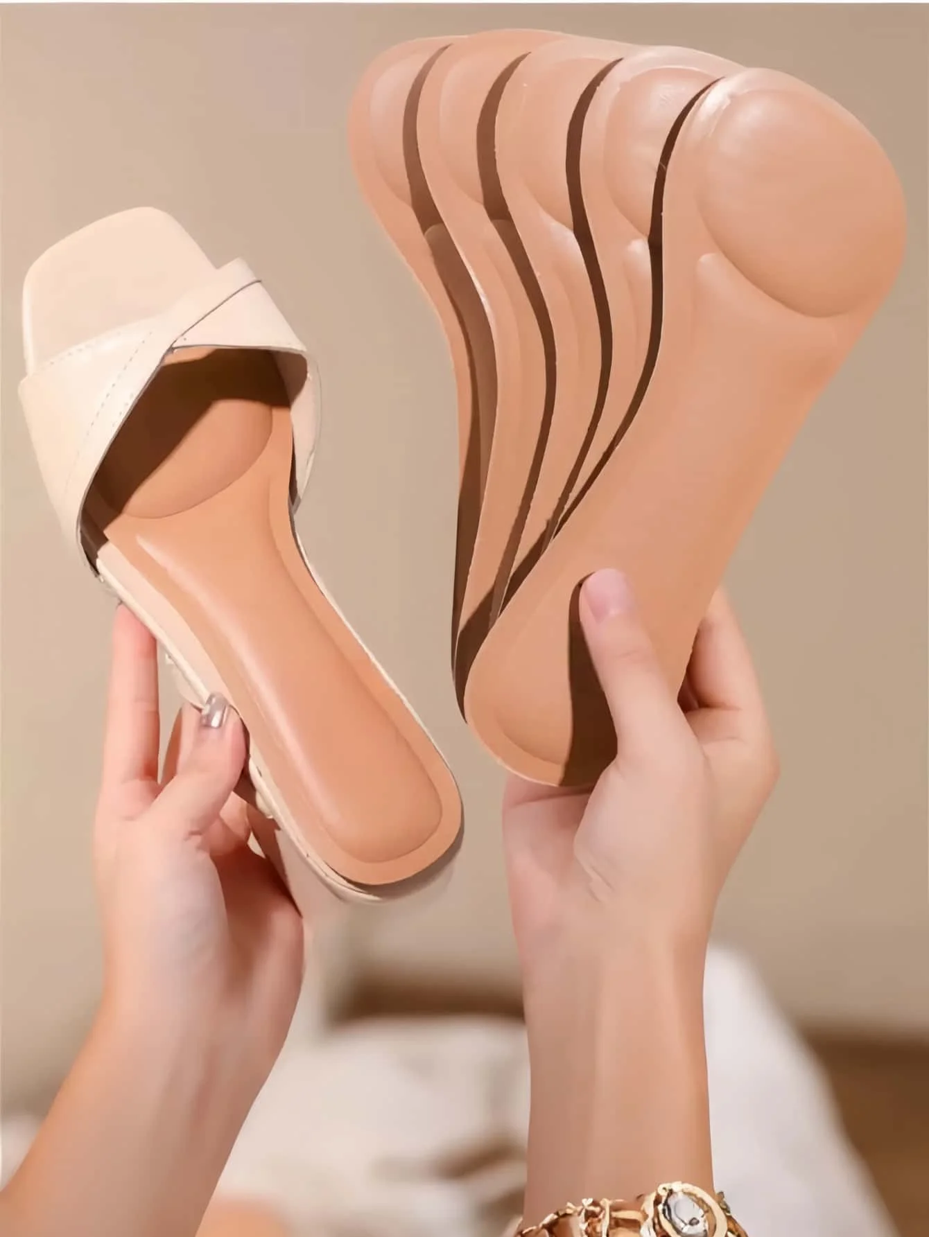 1 Paar selbstklebende Sommer-Einlegesohle mit hohem Absatz für Damen, bequeme, verschwitzte Sohlen, rutschfeste Sandwich-Schaum-Einlegesohle, 17,8 cm – Detail 4