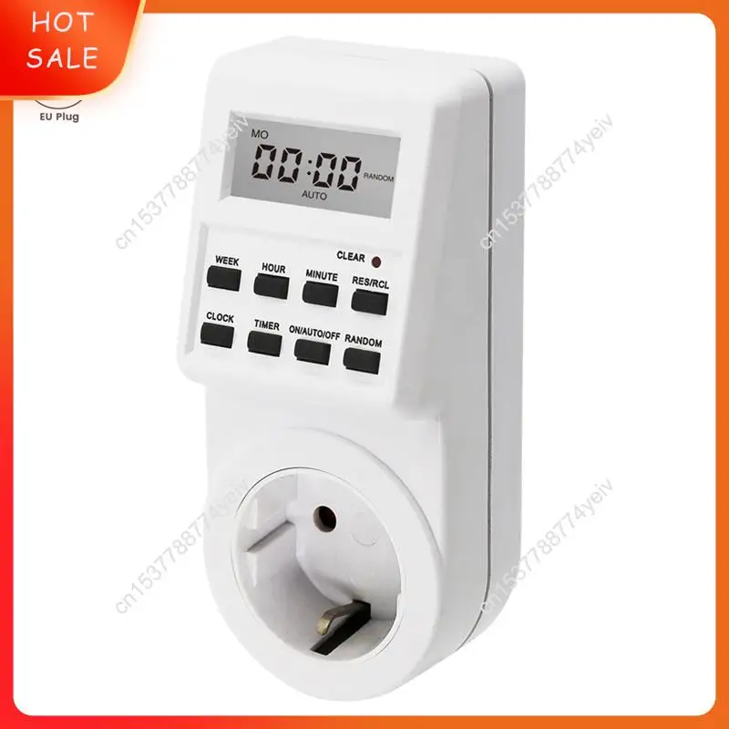 Digital Timer Socket Electronic Timing Switch 24H Kitchen Timer Outlet Programmable Socket EU Plug A62X