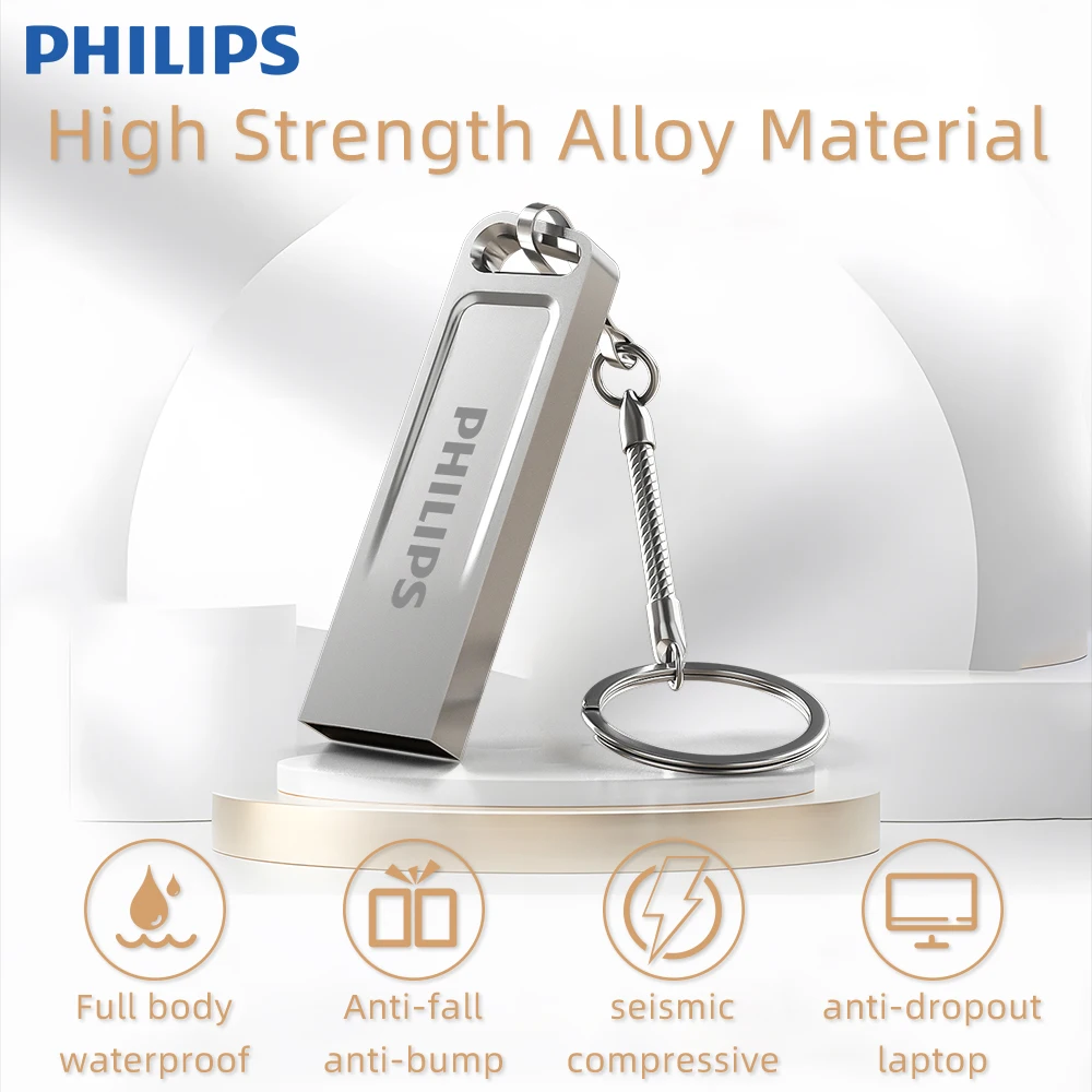 PHILIPS USB Flash Drive 3.2 32GB 64GB 128GB Pen Drive, USB Flash Drive 8GB High Speed Flash Drive Waterproof Memory USB Drive