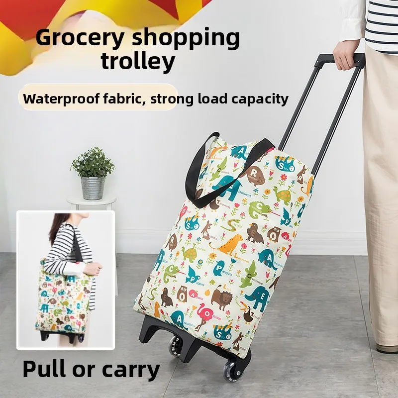 portable-folding-lightweight-shopping-cart-durable-oxford-cloth-material-for-vegetable-buying-and-traveling-retractable-handle