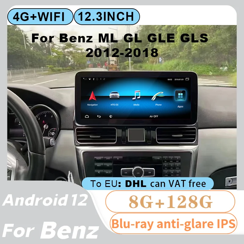 

Android 12 Car Multimedia Player GPS Navigation Radio 12.3 inch For Mercedes Benz ML GL GLE GLS W166 X166 2012-2018 Auto Carplay