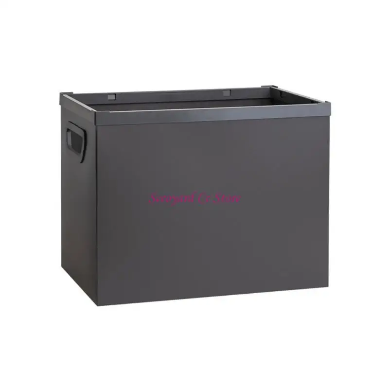 N3UC Folding Document File Storage Box Plastic Folder Storage Filing Box with Handle