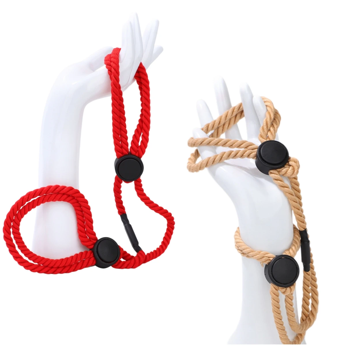 Cotton Rope Couple Game Parties Roleplay Stage Prop Self-Binding Handcuffs & Leg Cuffs Multi-Functional Accessory Set for Theme