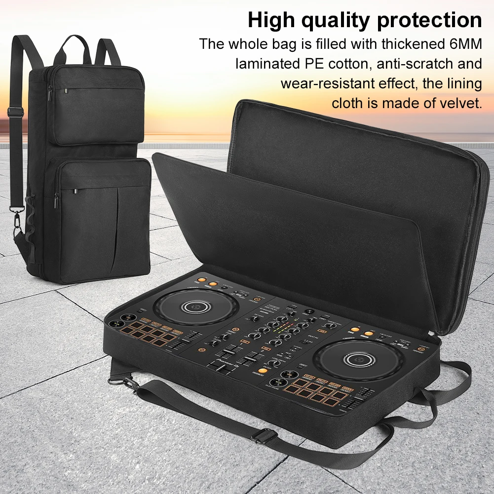 DJ Backpack for Pioneer DDJ-400 DDJ-FLX4/Roland DJ-202 DJ Controller Case Carrying Case Travelling Case Shockproof Anti-scratch