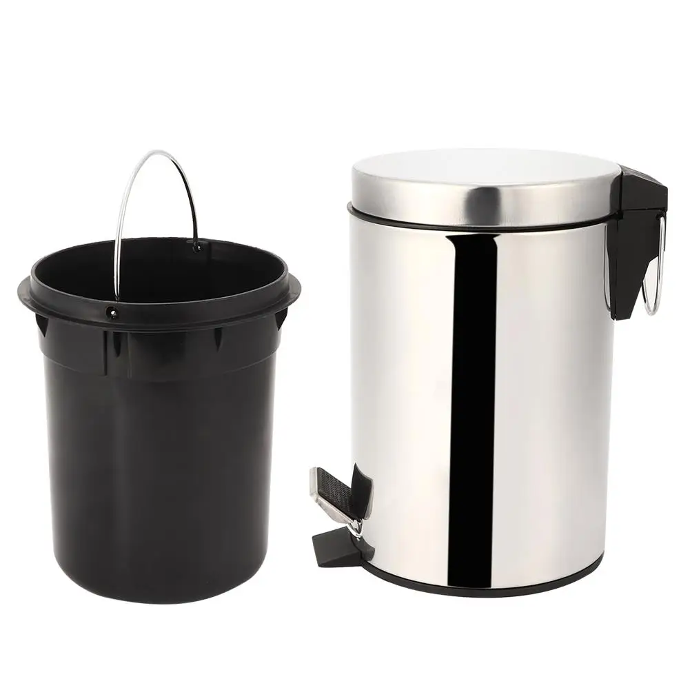 Stainless Steel Step Trash Can 3L/5L Home Dustbin Garbage Bin