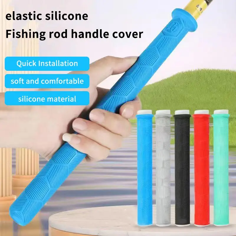 New Silicone Fishing Rod Handle Wrap Replaceable Universal Anti-slip Grips Cover Non Slip Multifunctional Hand Pole Grips - view 2