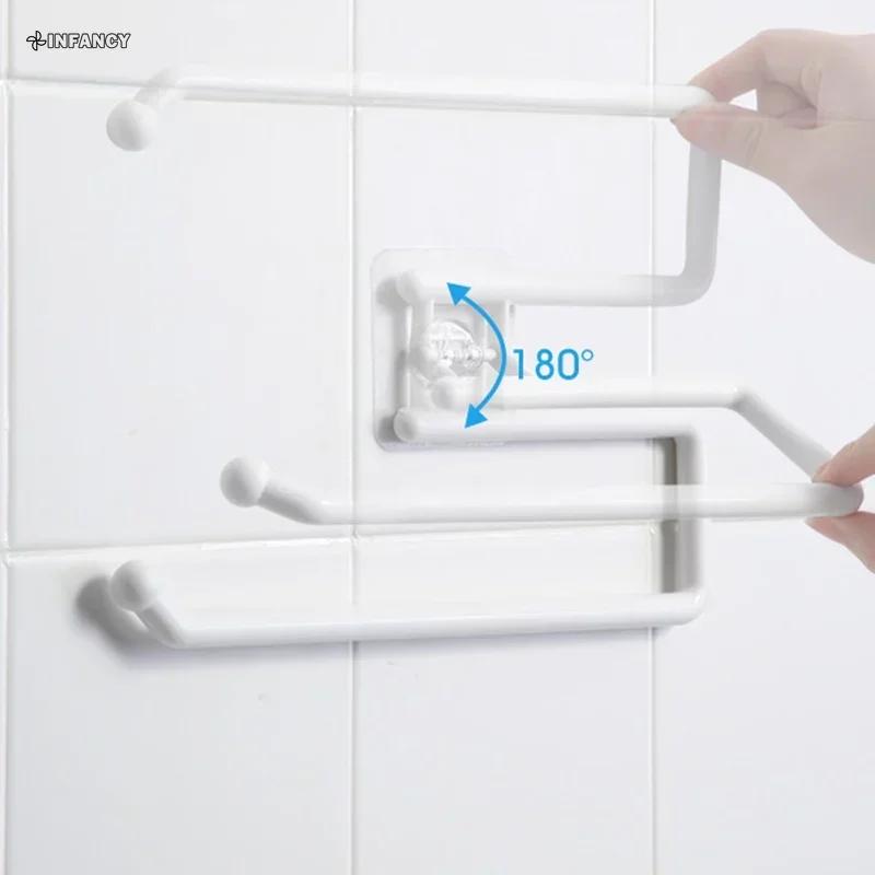 1pc Hotsale Kitchen Paper Roll Holder Cabinet Rag Hanging Holder Towel Hanger Toilet Paper Holders Rack Bar Shelf Tissue Holder