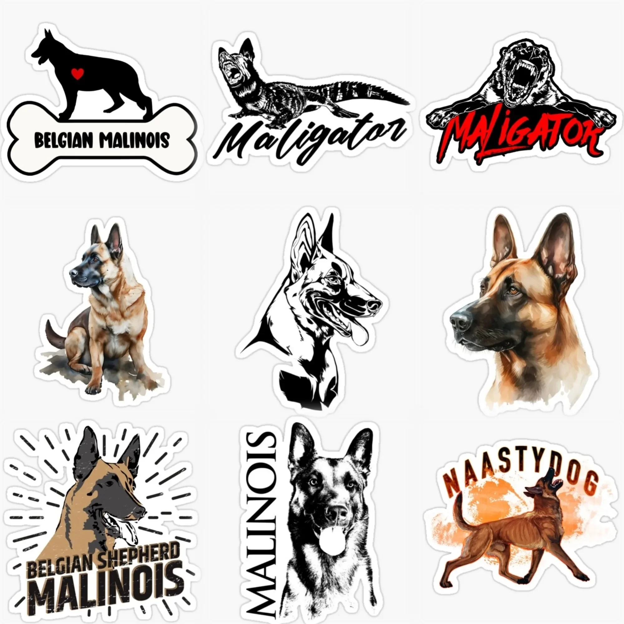 

Creative Belgian Malinois Pet PVC Waterproof Sticker for Decorate Car Table Motorcycle Helmet Fridge Wall Decal Accessories