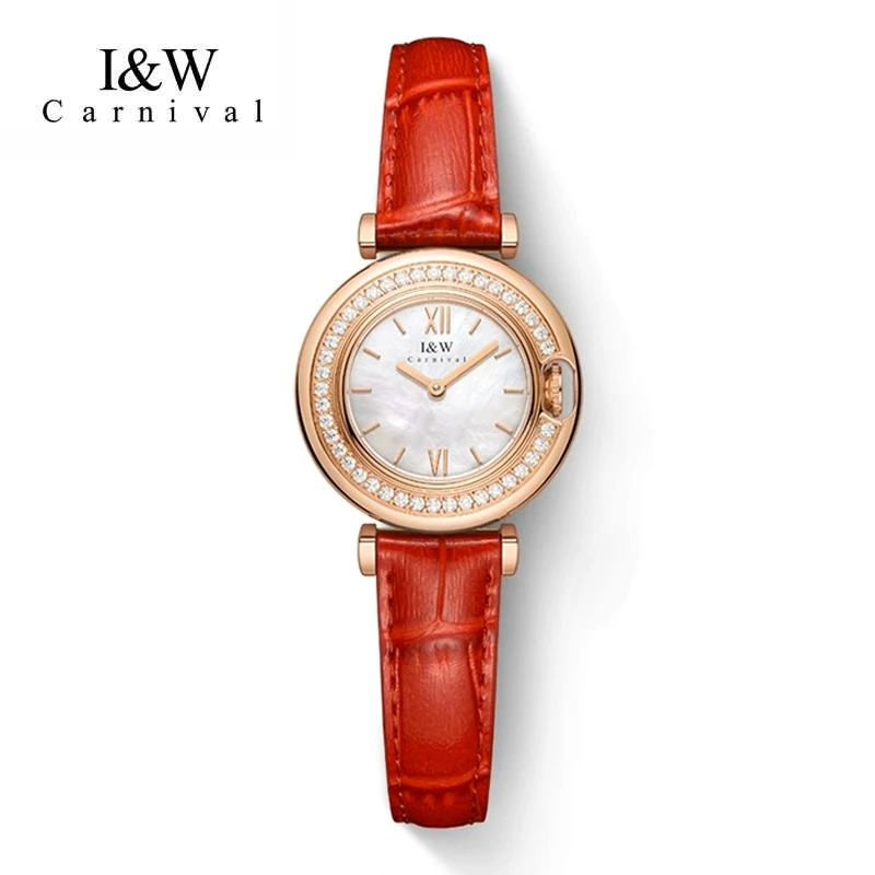 

CARNIVAL Brand High-End IW Series Luxury Diamond Quartz Watch for Women Waterproof Elegant Wristwatch Fashion Ladies Dress Watch