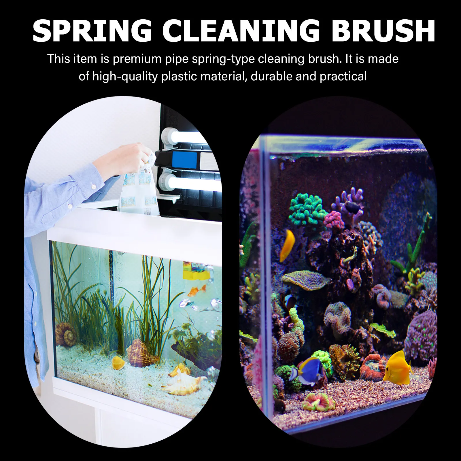 Premium Flexible Tube Cleaning Brush for Aquarium Filter Pipe Drain Hose Inlet Outlet Connector Hard-to-Reach Areas Double Head