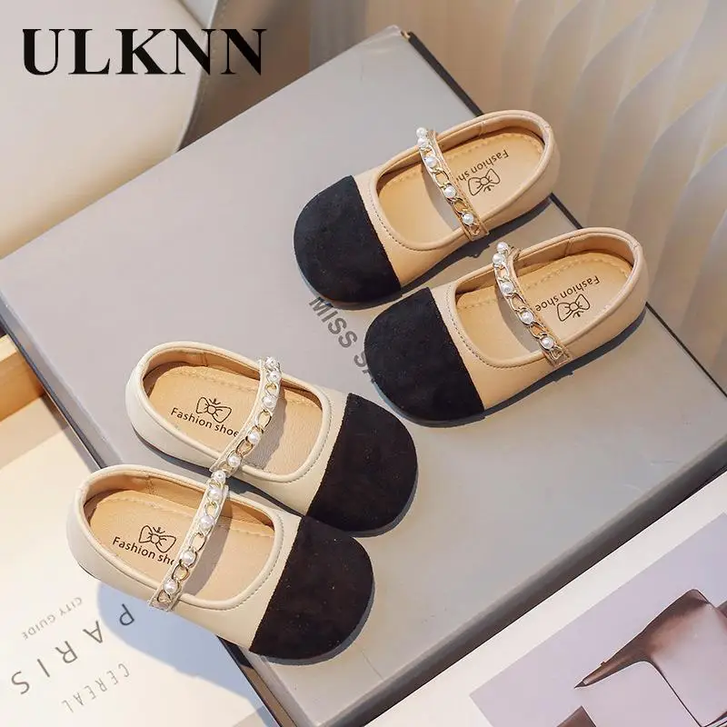 

Girls Matching Single Shoes Children's Chain New2023 Autumn Female Baby Flats Children Fashionable Princess Performance Shoe