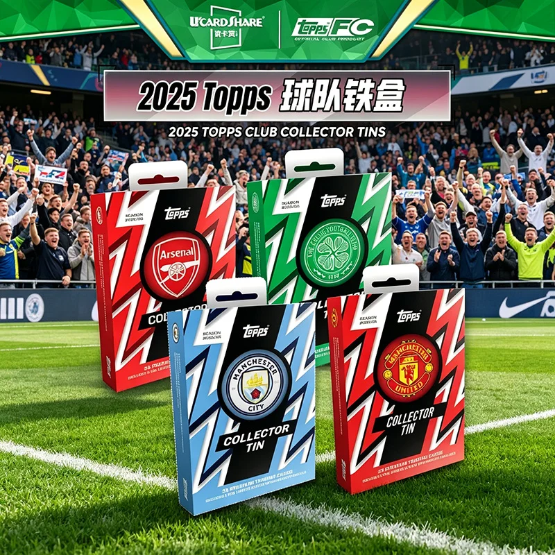 25-26 Topps Team Set Tin Box Football Cards Manchester United City Argentina Juventus Collectible Gifts for Fans & Collectors