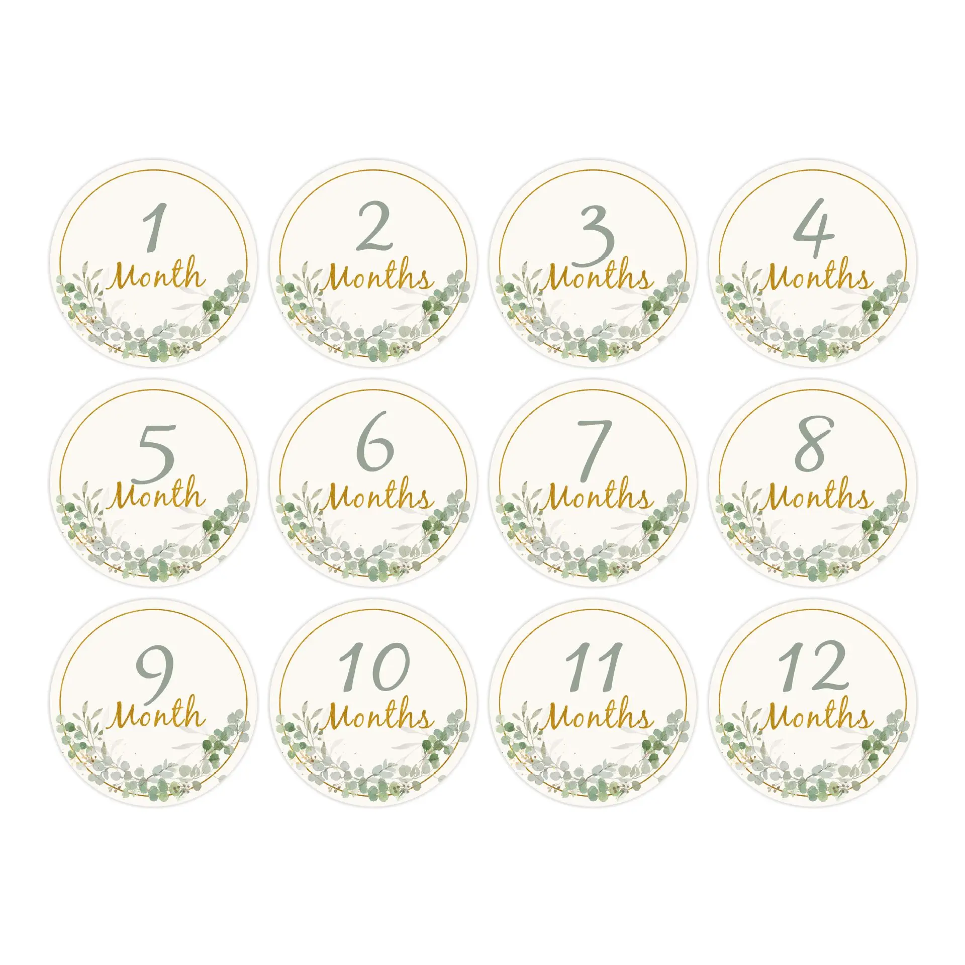 12pcs Newborn Milestone Cards Paper Made Memorial Monthly Milestone Photo Cards Commemorative Baby Birth Baby Photography Props