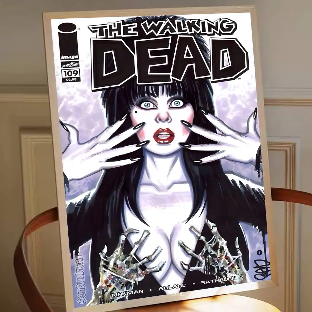 فيلم E-Elvira عشيقة الظلام المشارك ذاتية اللصق الفن ورقة مقاومة للماء ملصق مقهى بار غرفة جدار ديكور #6