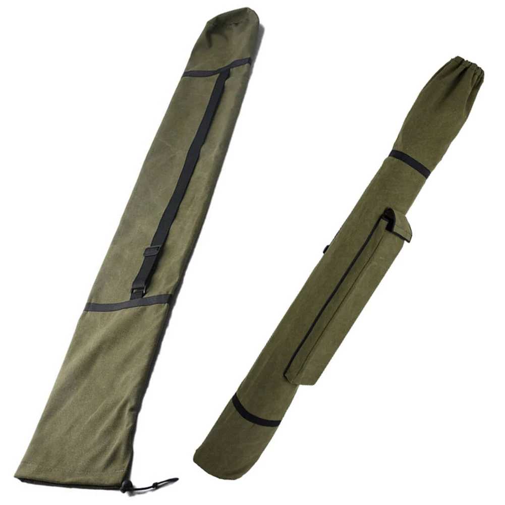 130cm Canvas Fishing Bag Fishing Rod Bag Waterproof Ishing Rod Umbrella Tackle Gear Storage Case Portable Roll Up Shoulder Bags