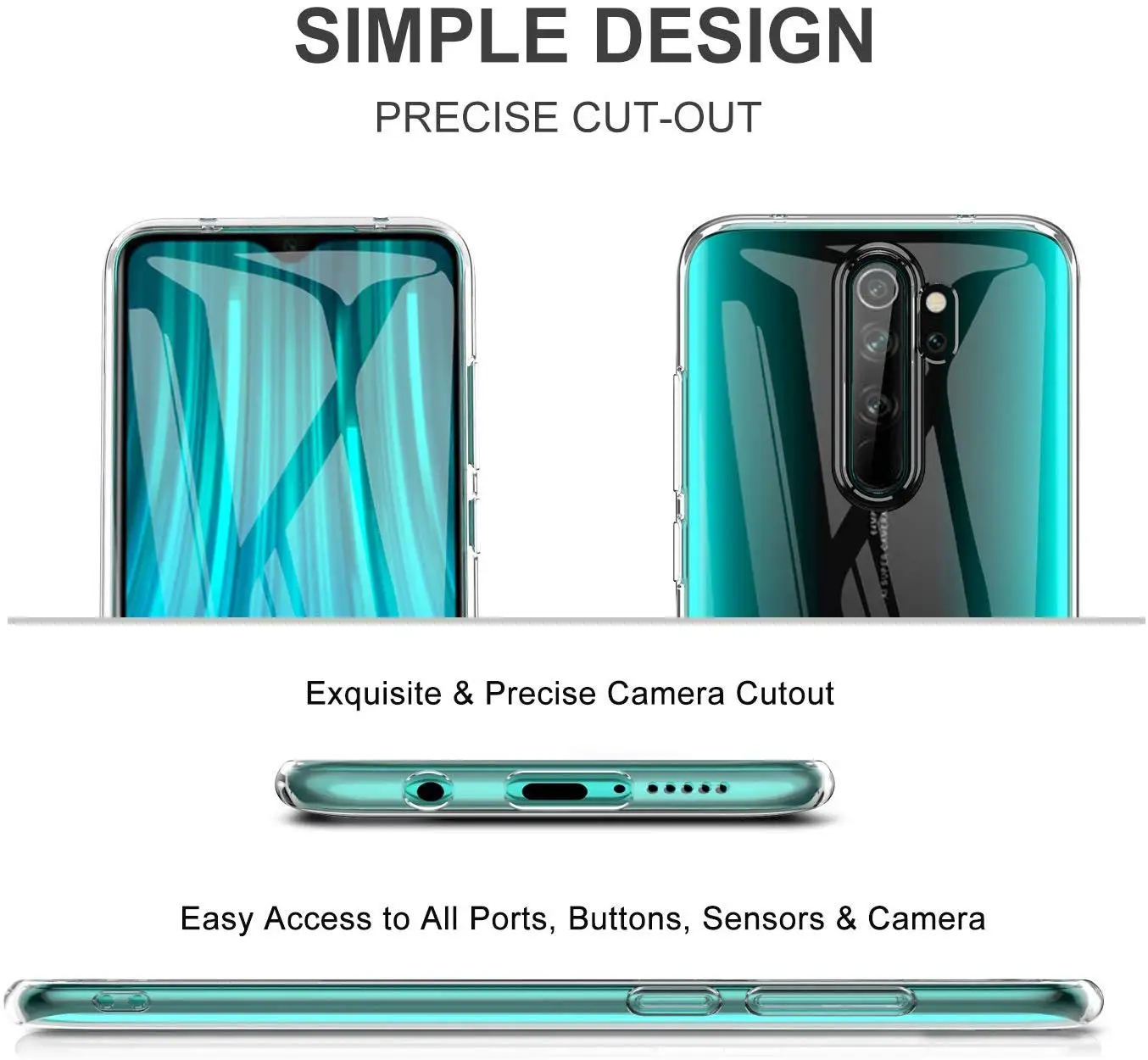 Klare weiche Handyhülle für Xiaomi Redmi Note 8 Pro 8 8A 9 9S 9T 9A 9C 10 10S 11S 11 Pro Weiche Silikon-transparente Abdeckung – Detail 5