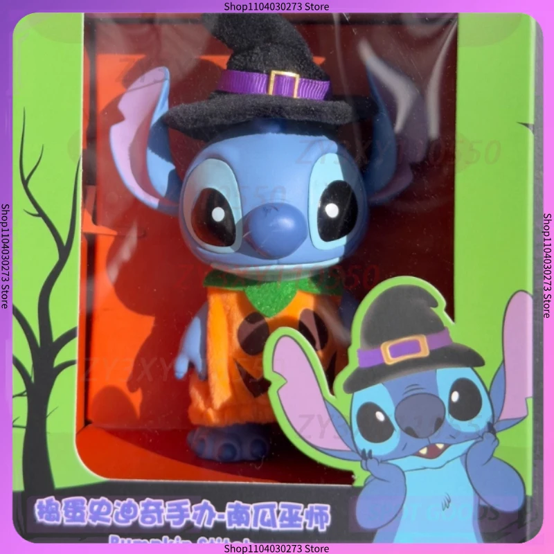 Nuevo Original Enesco Stitch Trick Anime figuras de acción de juguete calabaza mago esqueleto luminoso figuras de punto regalos de Halloween