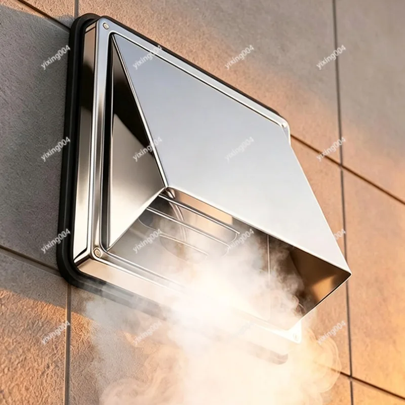 Stainless Steel Square Vent Cap Rain Cover, Exhaust Hood Outdoor Air Outlet Wind Shield