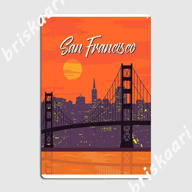 San Francisco Poster Poster Metal Plaque Club Bar Plaques Cinema Living Room Retro Tin Sign Poster