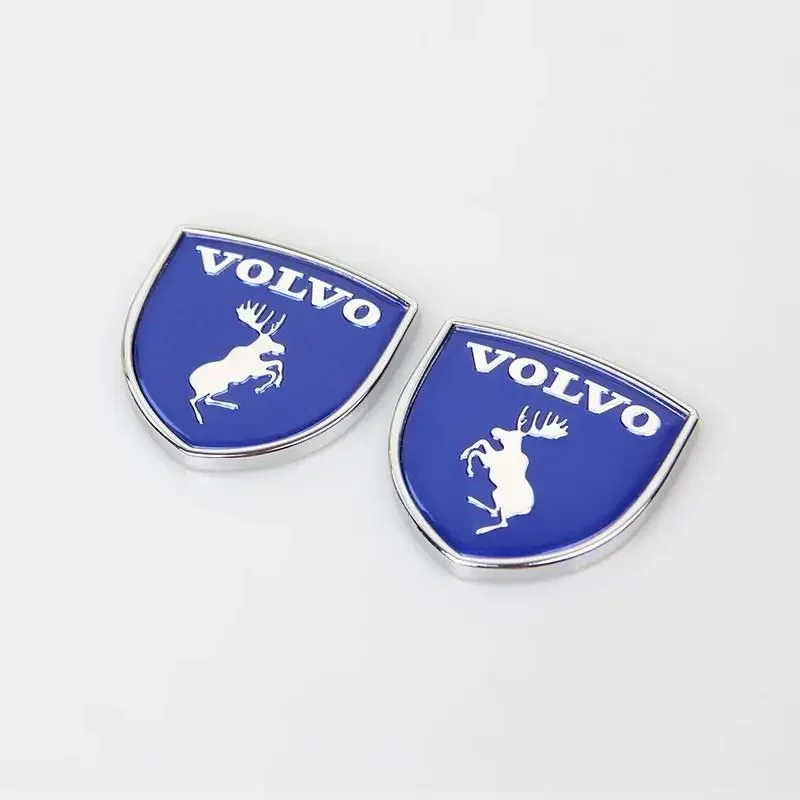 2PCS 3D logo elk badge shield car body tail logo badge or for Volvo XC90xc70x60 40V50V60S50S70S9Elk car stickers Deer Shield