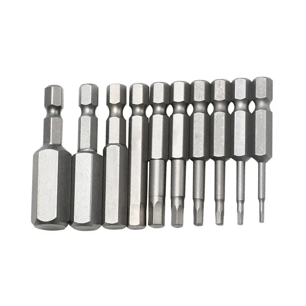 Imagem -06 - Magnetic Hexágono Chave de Fenda Bit Liga de Aço Hex Shank Parafuso Drivers Conjunto 50 mm Comprimento H1.5-h12 para Broca Elétrica 10 Pcs