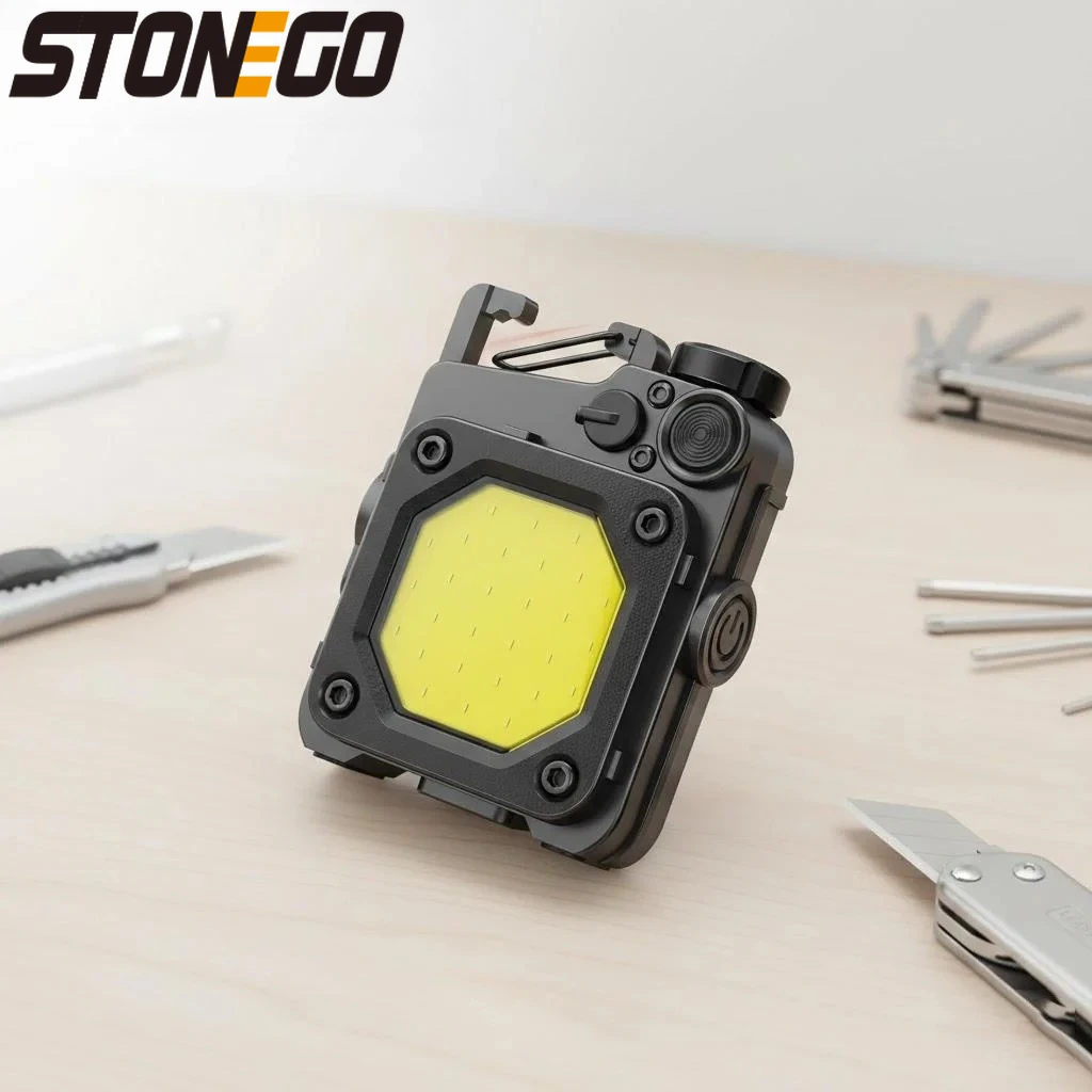 

Mini Keychain Light - Adjustable Multi-Speed Flashlight Magnetic Worklight USB Rechargeable Waterproof