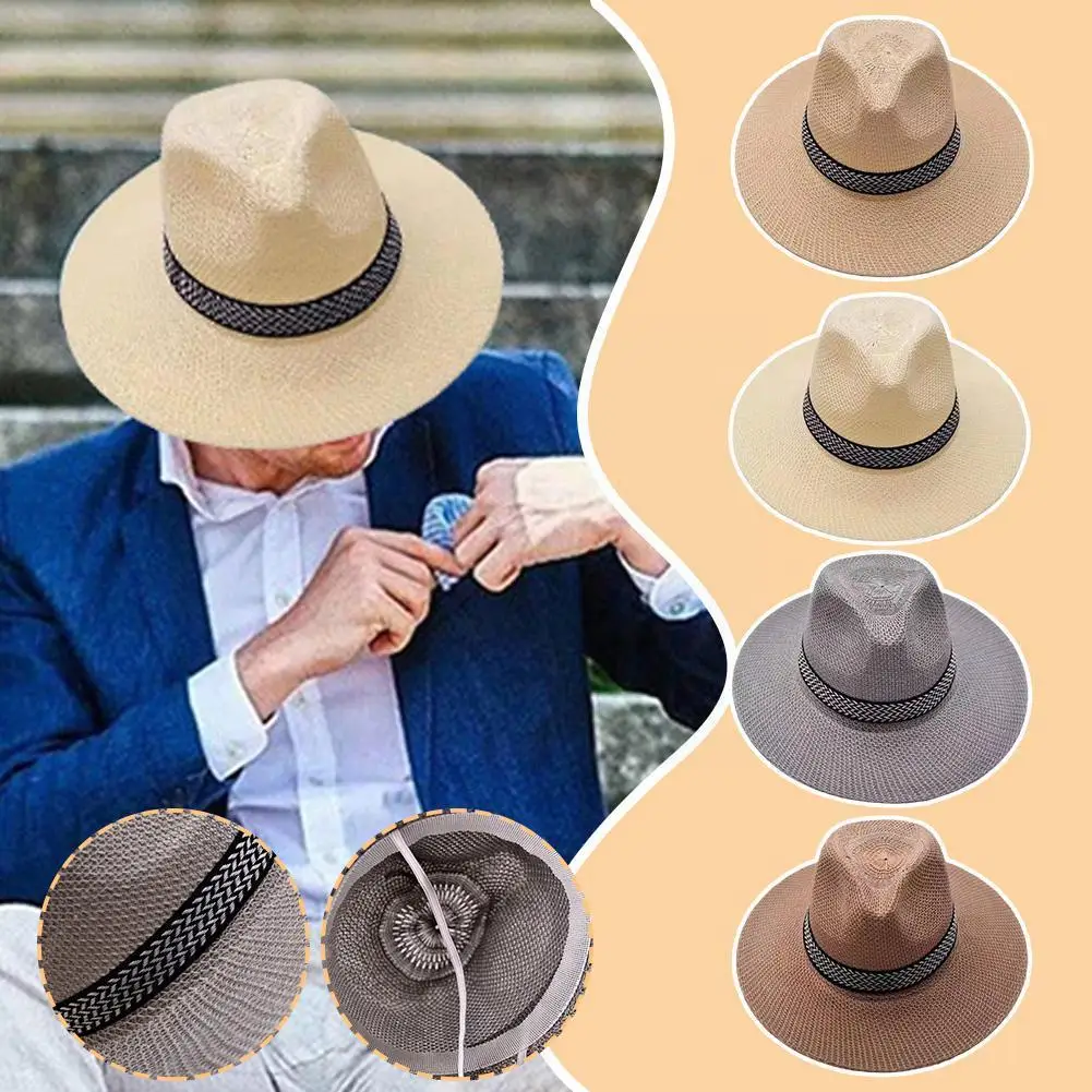 Summer Panama Hat Sun Hats For Women Man Beach Straw Hat For Men UV Protection Cap Chapeau Femme 2023 Beach Hat G7G7