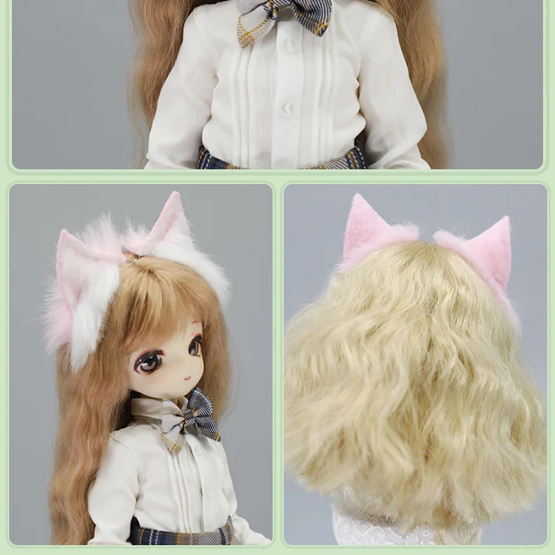 

Fox Ear Headband Plush Faux Fur Simulation For 3 4 Bjd Ob11 Doll Furry Animal Ear Hair Hoop Decoration Accessory