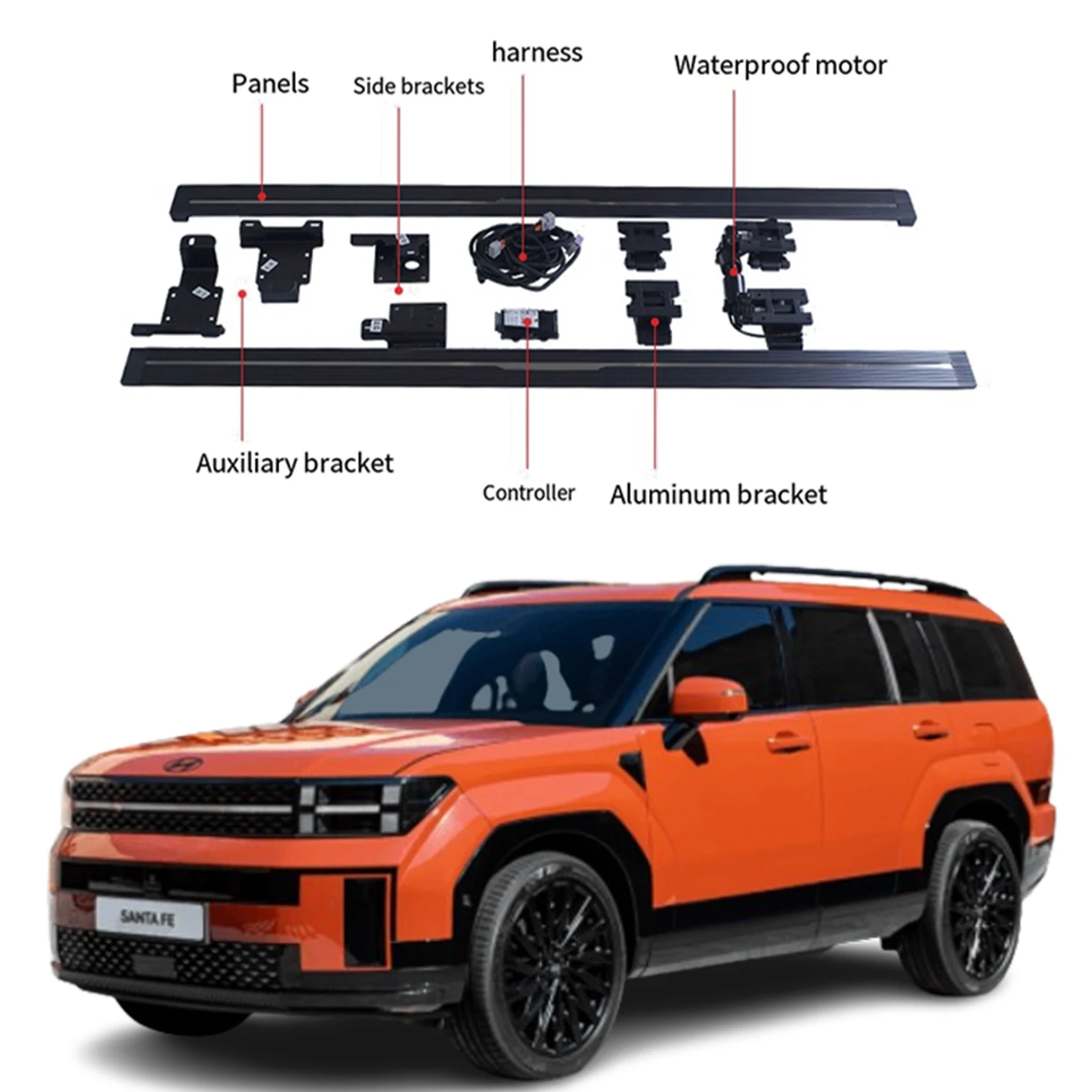 

For Customized Aluminum Alloy Bracket Car Auto Parts Electric Side Step for Hyundai Santa Fe 2024 Power Running Board