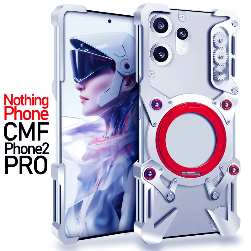 Aluminum Frameless Case For Nothing CMF Phone 2 Pro Phone 3a pro 2 2a Plus Rotating Bracket Shell Metal Rimless Shockproof Cover