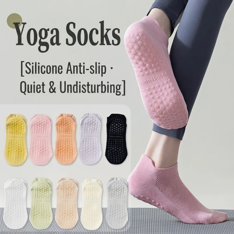 Pilates Yoga And Barre - 1/3 Paar Damen Rutschfeste Yoga-Socken, Atmungsaktive
