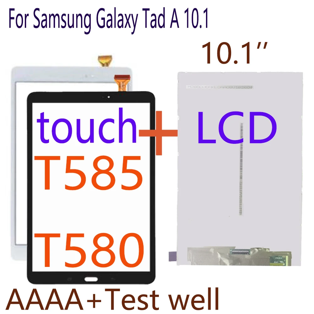 AAA + LCD لسامسونج غالاكسي Tad A 10.1 SM-T580 SM-T585 T585 T580 شاشة الكريستال السائل ومجموعة المحولات الرقمية لشاشة تعمل بلمس استبدال