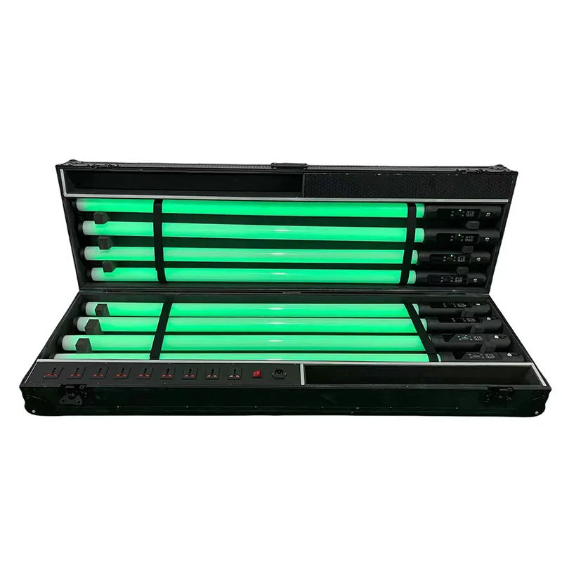 360 degree wireless battery LED luminous pixel tube clear bar background light full color tube stage light