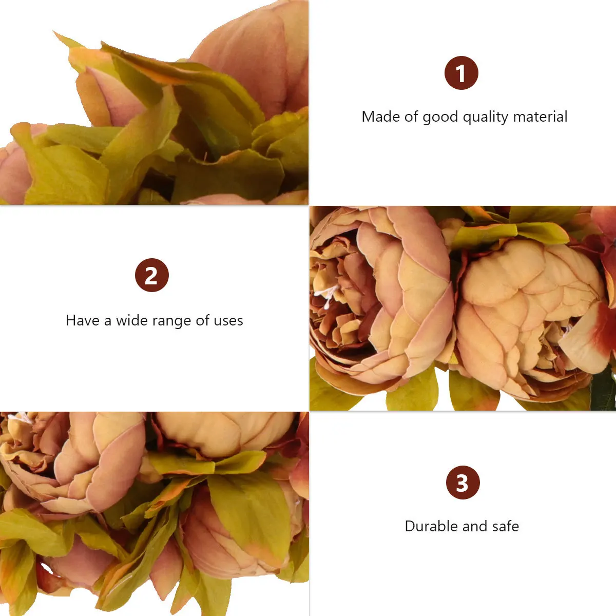 

1Pcs Artificial Festival Peony Ornament Exquisite Workmanship Shop Window Front Door Decor Peony Garland Artificial Wreath