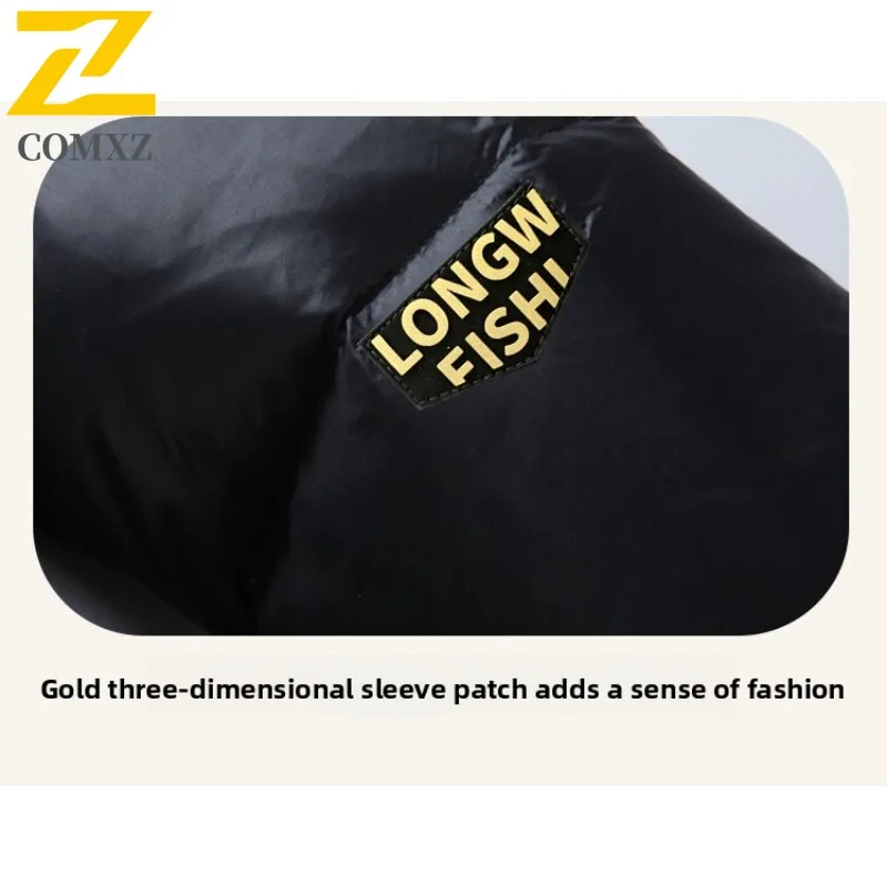 COMXZ Mens Down Jacket Comfortable Hiking Travel Cold Resistant Parka Premium Hooded Thickened Warm Winter New Down Coat