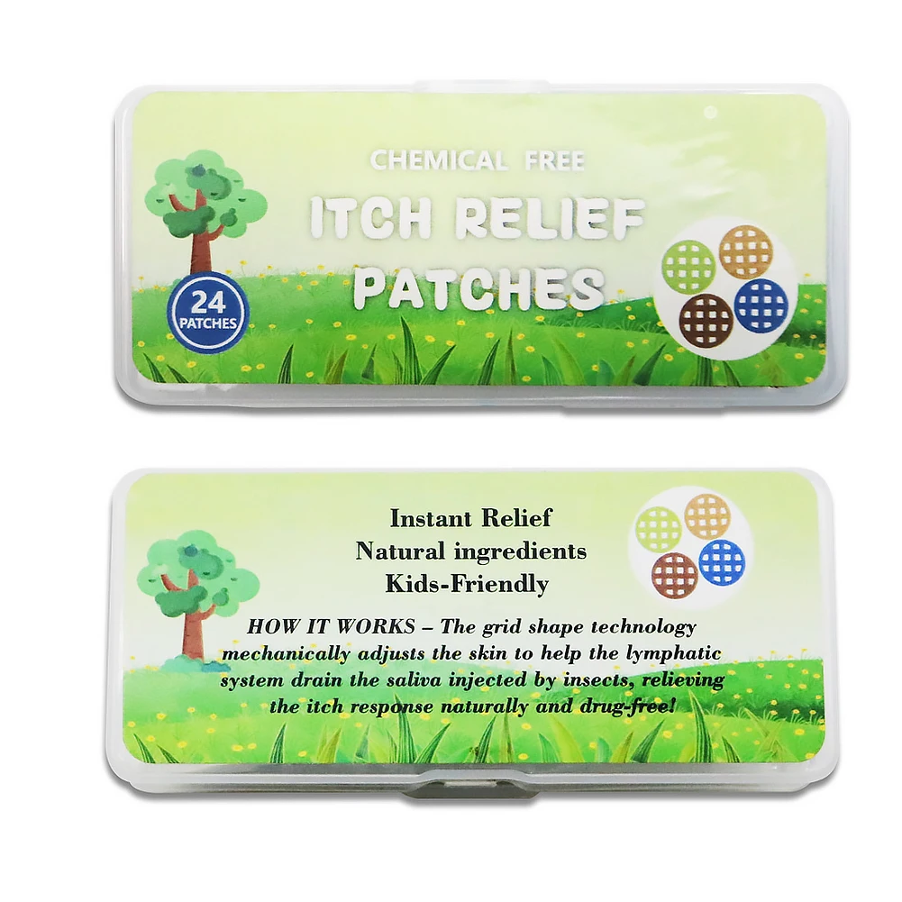 24 رقعة من ملصقات تخفيف لدغة الحشرات الطبيعية، رقعة طبيب صديقة للطفل، مقاومة للماء للسفر والتنزه والتخييم وأنشطة الفناء